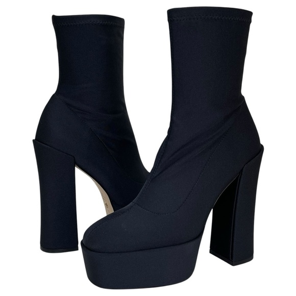 Stuart Weitzman Skyhi 145 Stretch Fabric Platform Womens Sock Bootie Size 10M - Picture 11 of 14